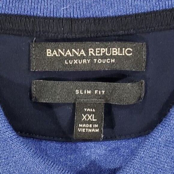 Banana Republic Luxury Touch Slim Fit Polo Shirt Blue MENS SIZE XXL - Picture 4 of 6